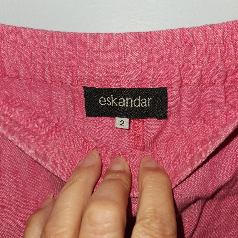 Eskandar Denim Womens Japanese Trouser Pants Sz 2 Linen EUC Pink - Picture 4 of 7